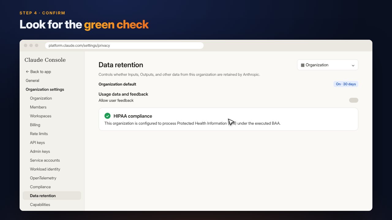 HIPAA compliance confirmed with a green check