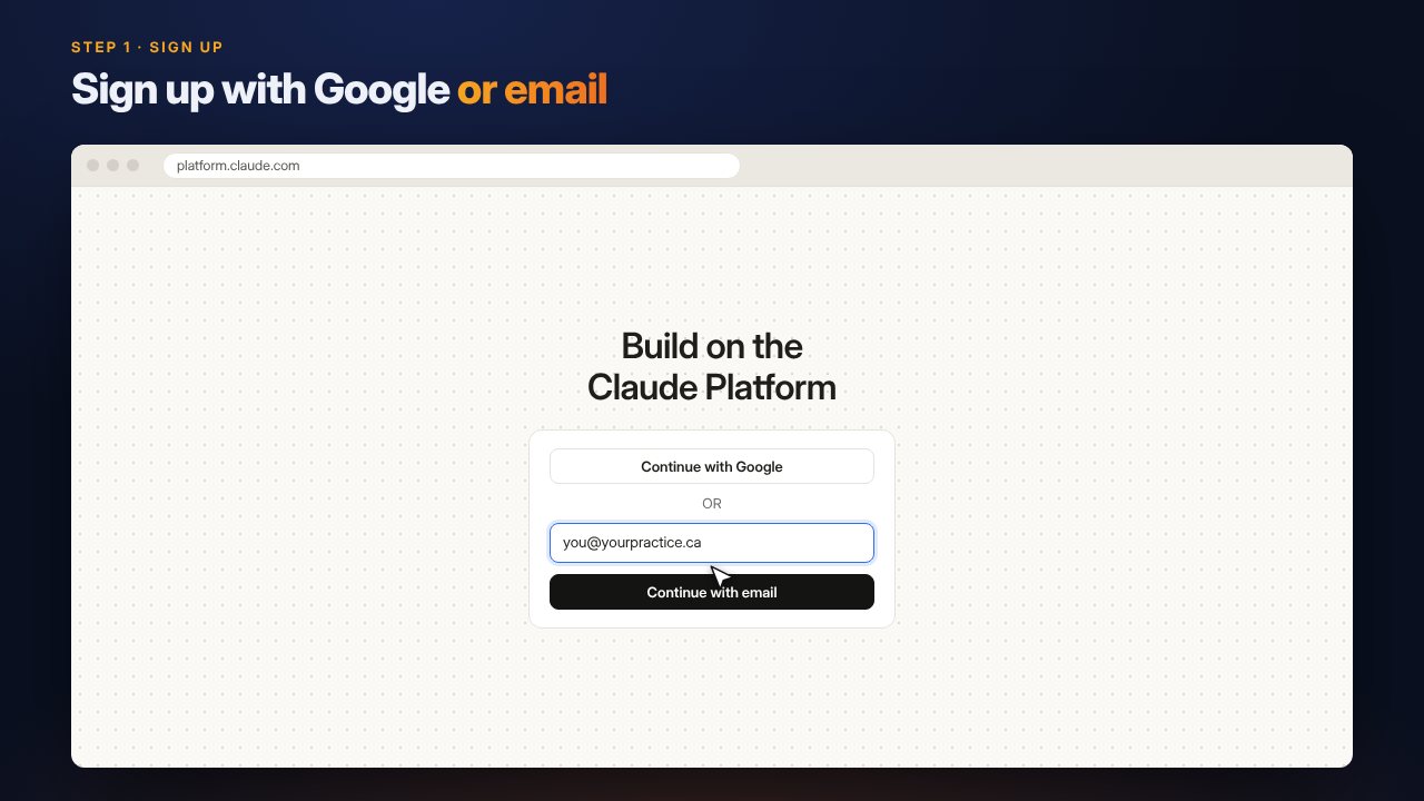 The Claude Console sign-up page